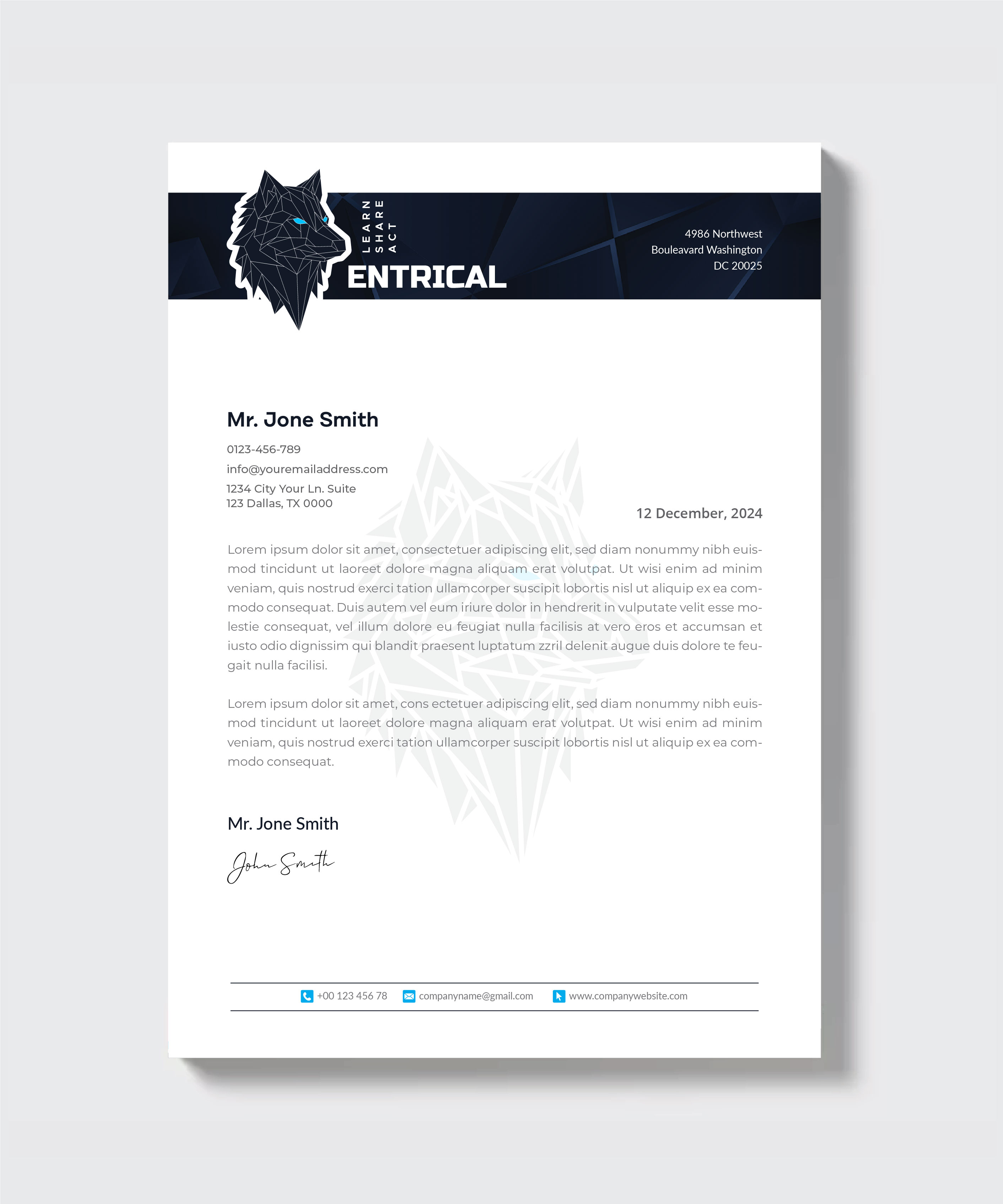 Stationery Design by artbitin for Entrical, LLC | Design #34123334