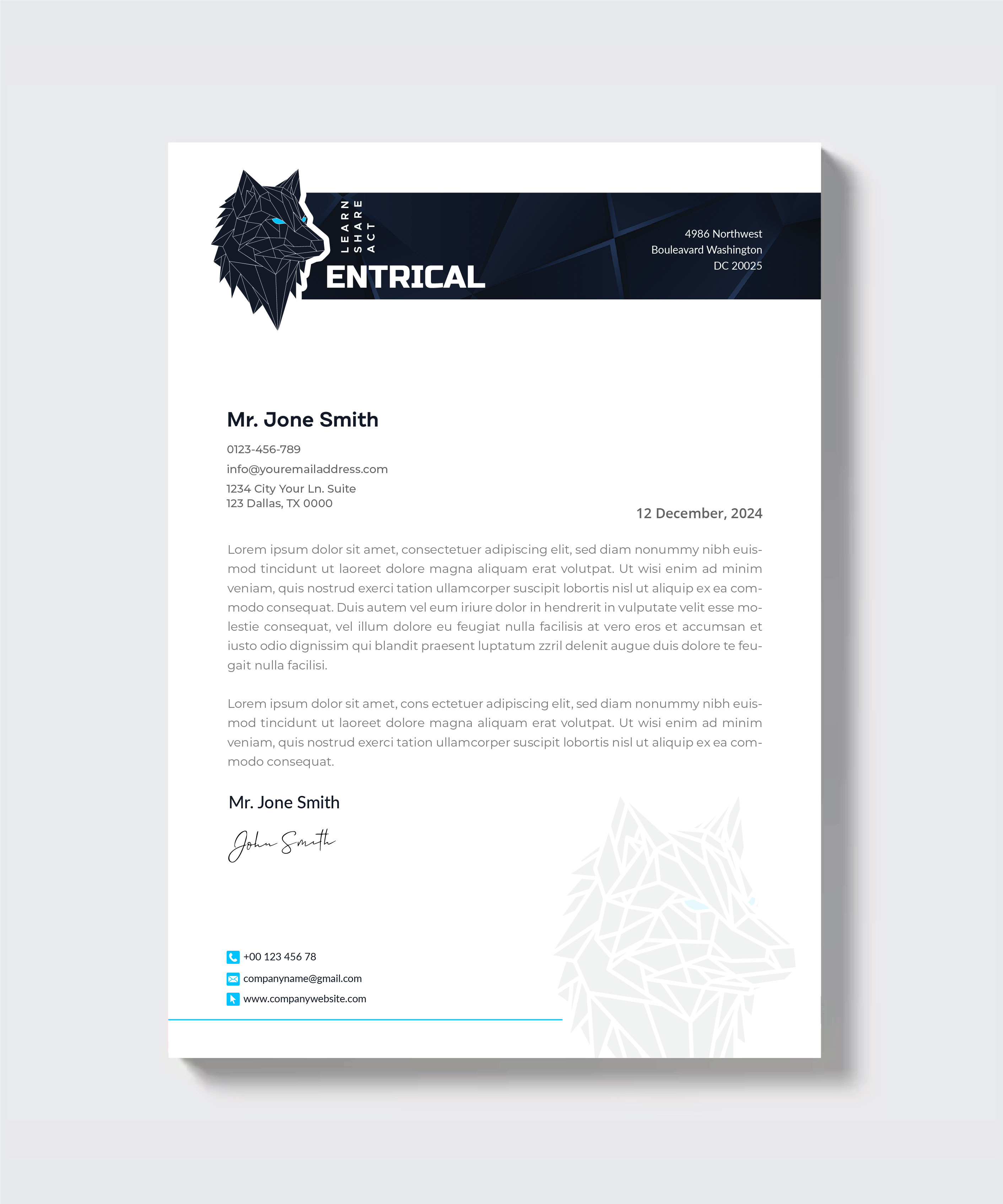 Stationery Design by artbitin for Entrical, LLC | Design #34123335