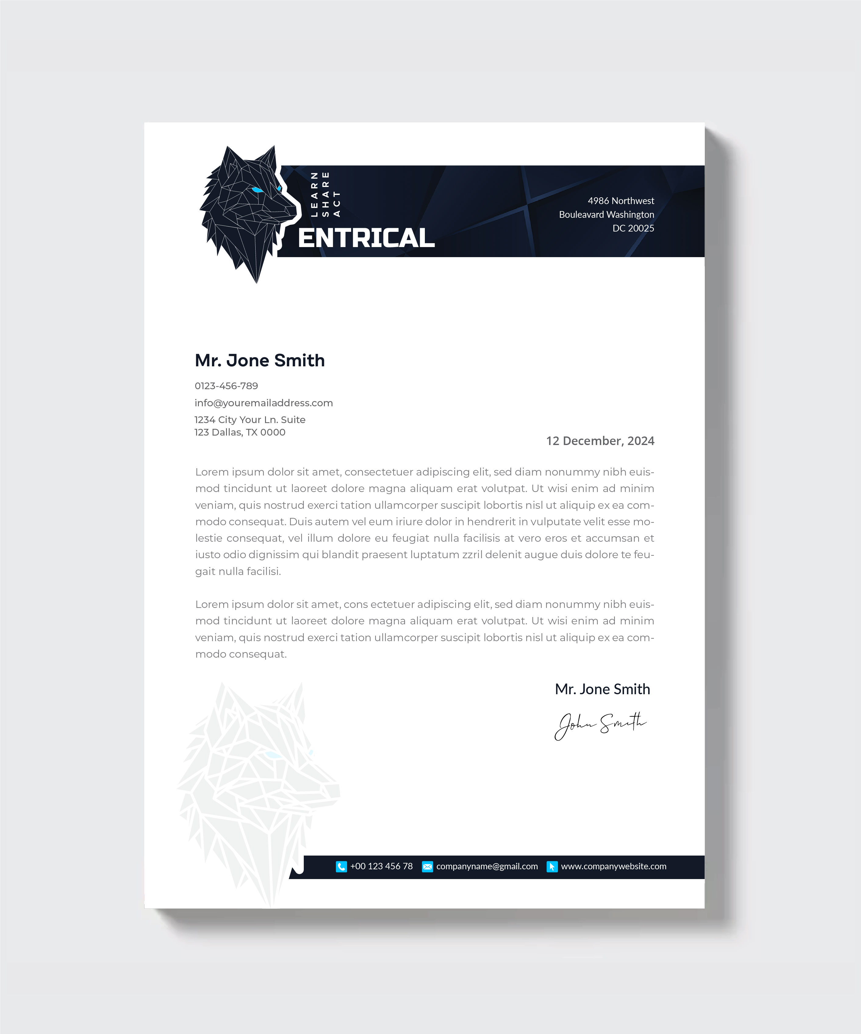 Stationery Design by artbitin for Entrical, LLC | Design #34123336