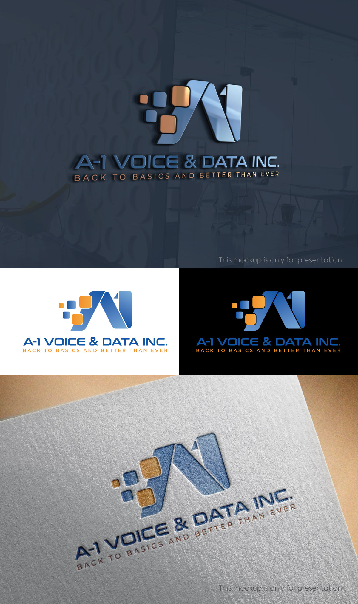 Logo Design by UN for A-1 Voice & Data | Design #34135011