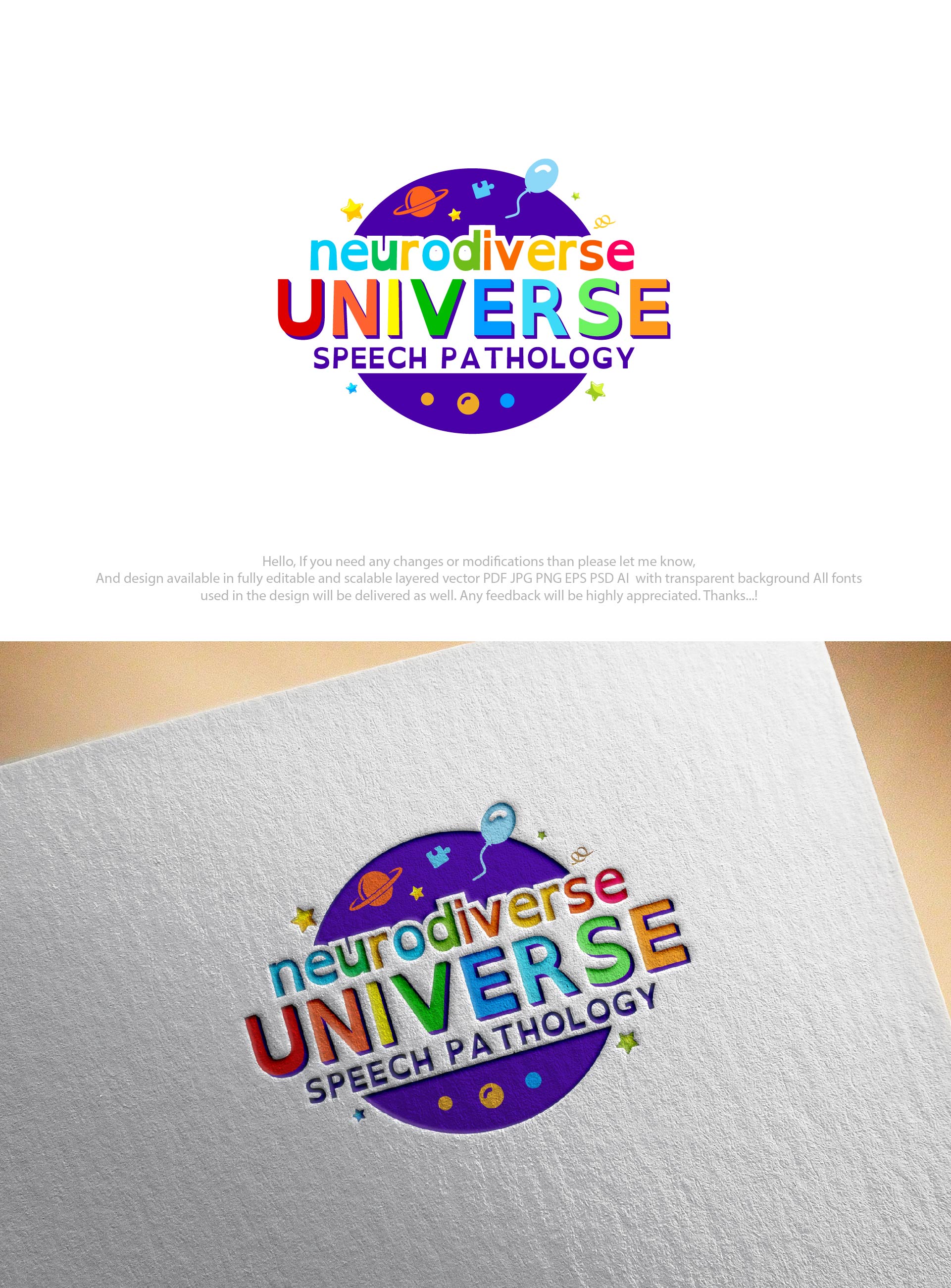 Diseño de Logo por Alamin7230 para Neurodiverse Universe Speech Pathology | Diseño #34153839