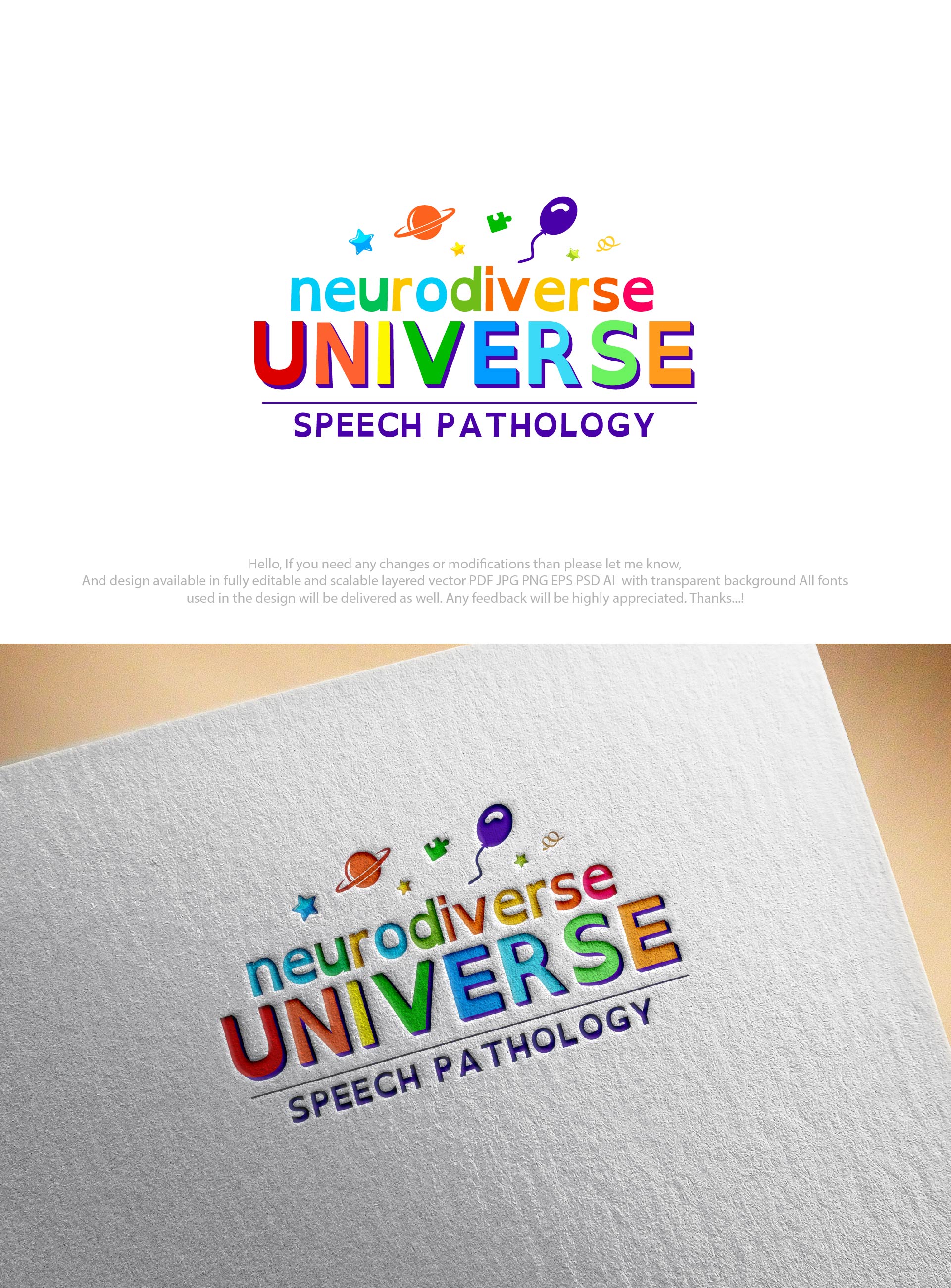 Logo Design by Alamin7230 for Neurodiverse Universe Speech Pathology | Design #34153841
