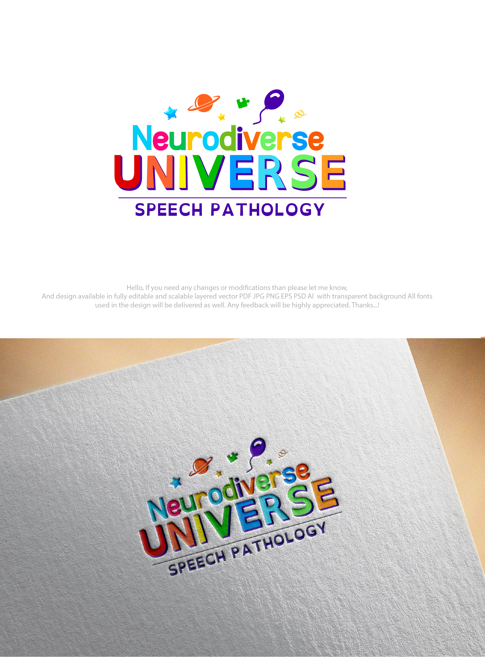 Logo Design by Alamin7230 for Neurodiverse Universe Speech Pathology | Design #34156180