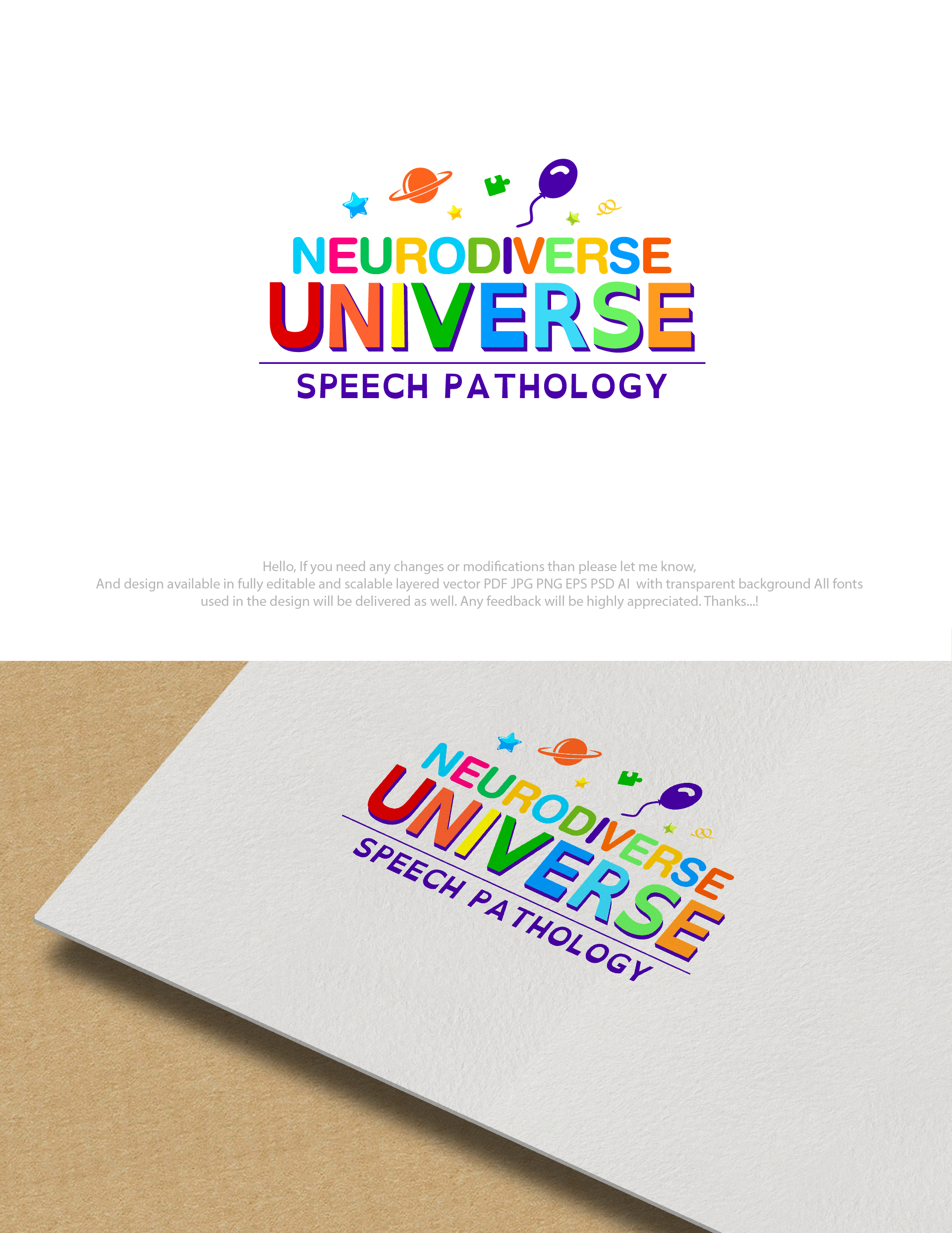 Logo Design by Alamin7230 for Neurodiverse Universe Speech Pathology | Design #34156182