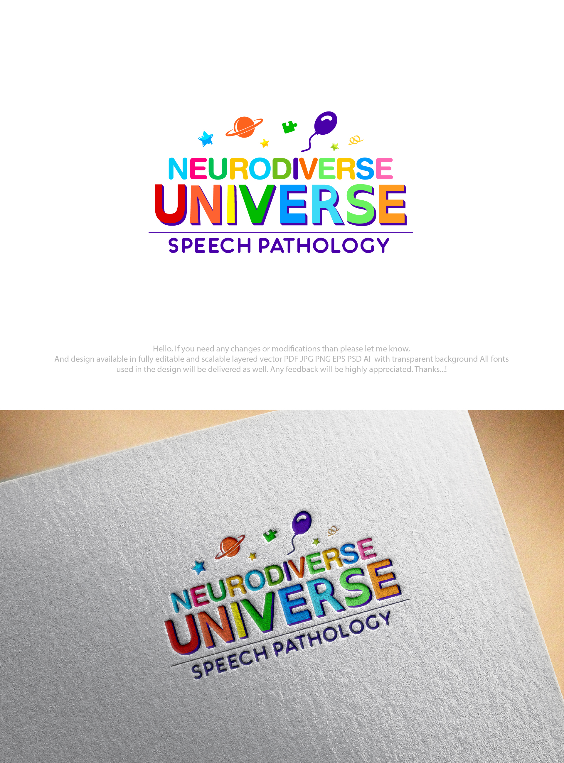 Logo Design by Alamin7230 for Neurodiverse Universe Speech Pathology | Design #34160479