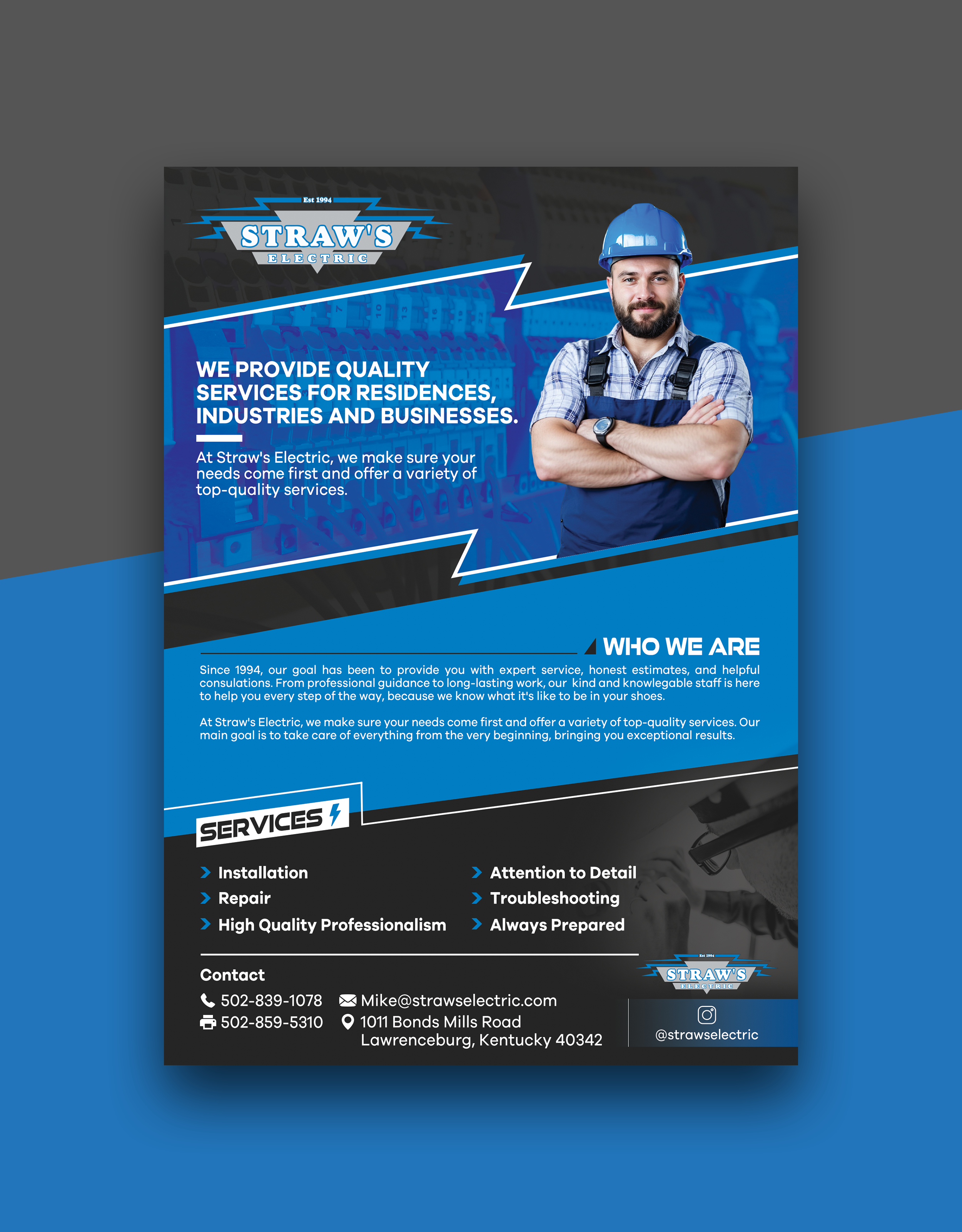 Flyer Design by Nightmist for Straws Electric LLC | Design #34176037