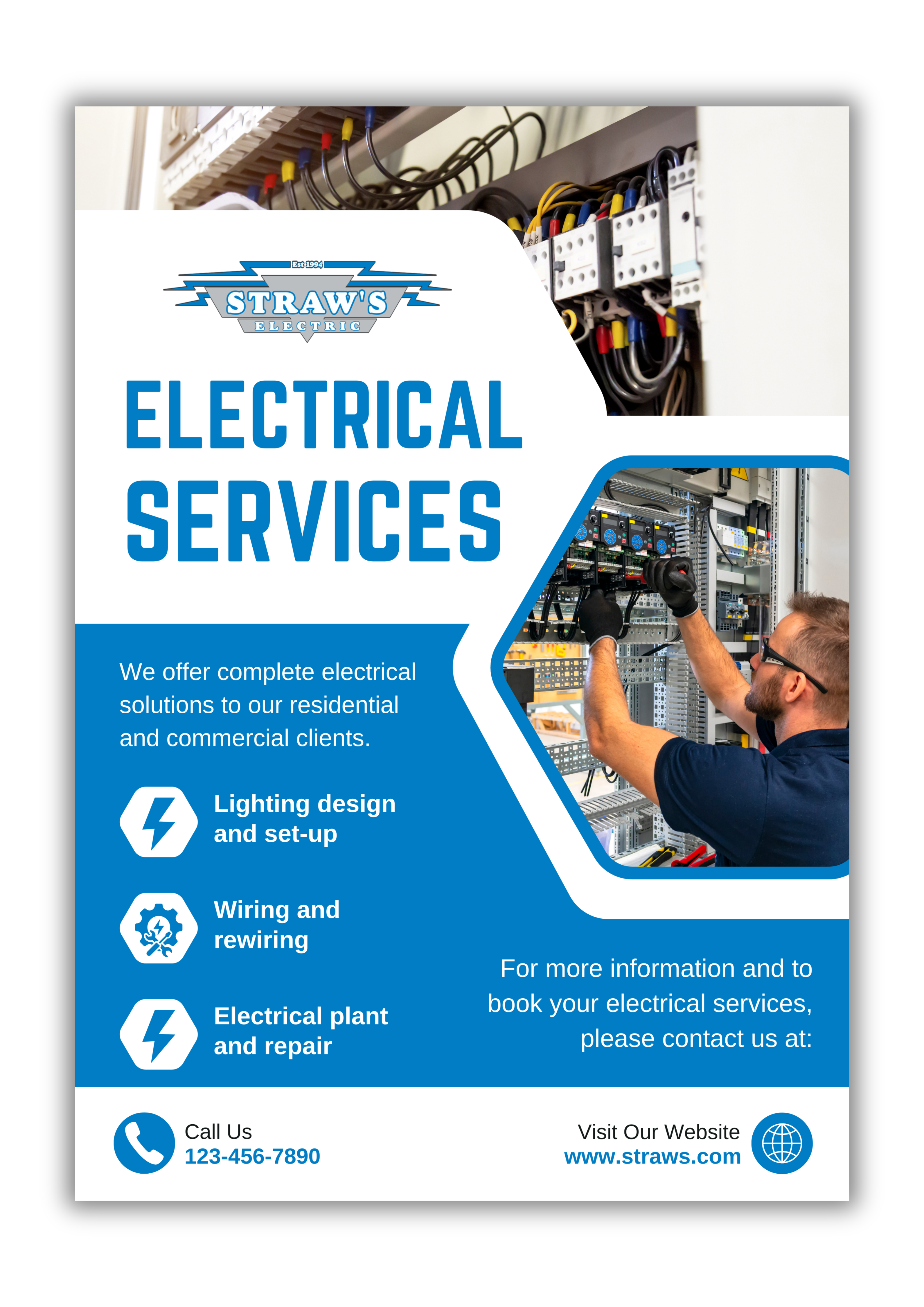 Flyer Design by Custom A for Straws Electric LLC | Design #34176257