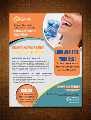 Flyer Design by crazy creation for four lakes dental | Design: #34187235