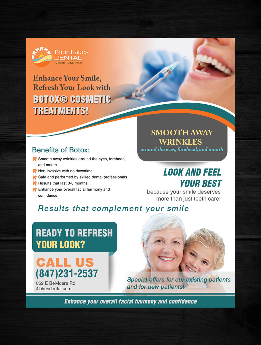 Diseño de Flyer por crazy creation para four lakes dental | Diseño #34219228