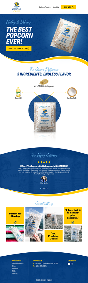 Diseño Web por Danny Designs & Media para Calicorn Popcorn | Diseño: #34199326