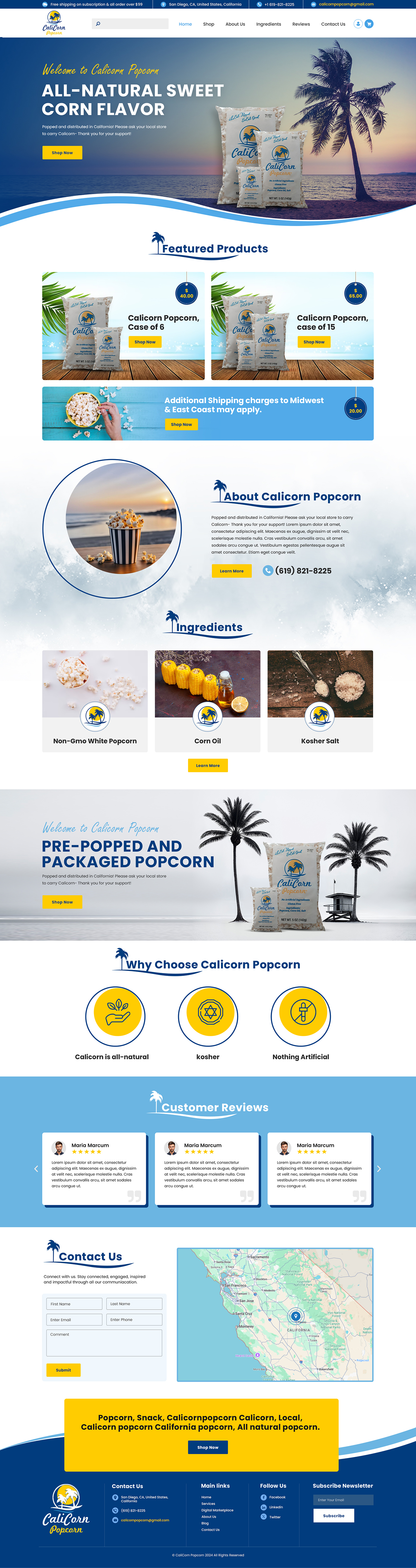 Web Design by IDesign1606 for Calicorn Popcorn | Design #34198322