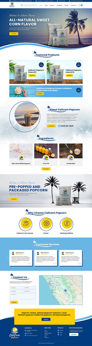 Diseño Web por IDesign1606 para Calicorn Popcorn | Diseño: #34198322