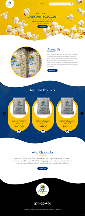 Web Design by pb for Calicorn Popcorn | Design: #34198243