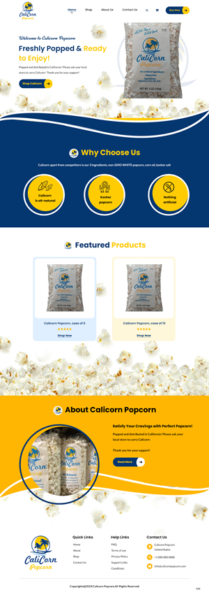 Web Design by pb for Calicorn Popcorn | Design: #34198253