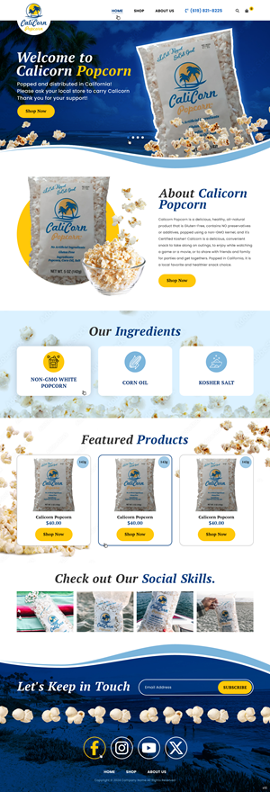 Diseño Web por pb para Calicorn Popcorn | Diseño #34205708