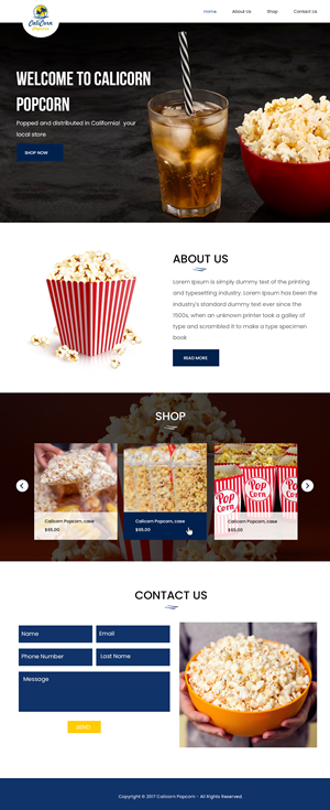 Web Design by Creations Box 2015 for Calicorn Popcorn | Design: #34195853