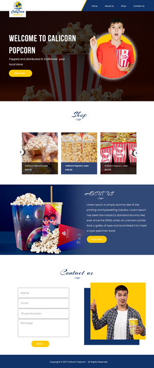 Web Design by Creations Box 2015 for Calicorn Popcorn | Design: #34195854