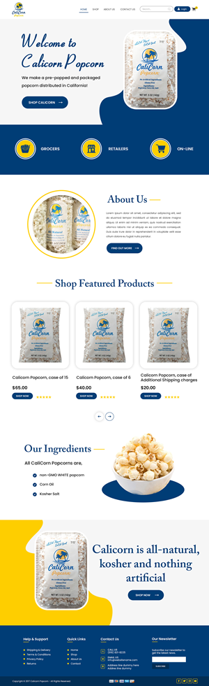 Web Design by Creations Box 2015 for Calicorn Popcorn | Design: #34195860