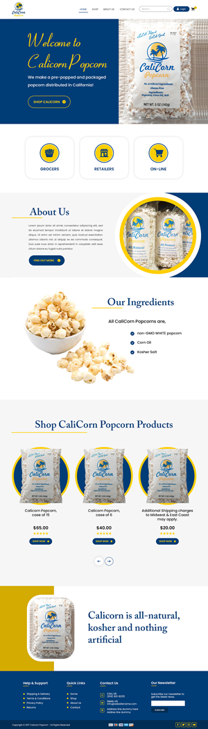 Web Design by Creations Box 2015 for Calicorn Popcorn | Design: #34195864