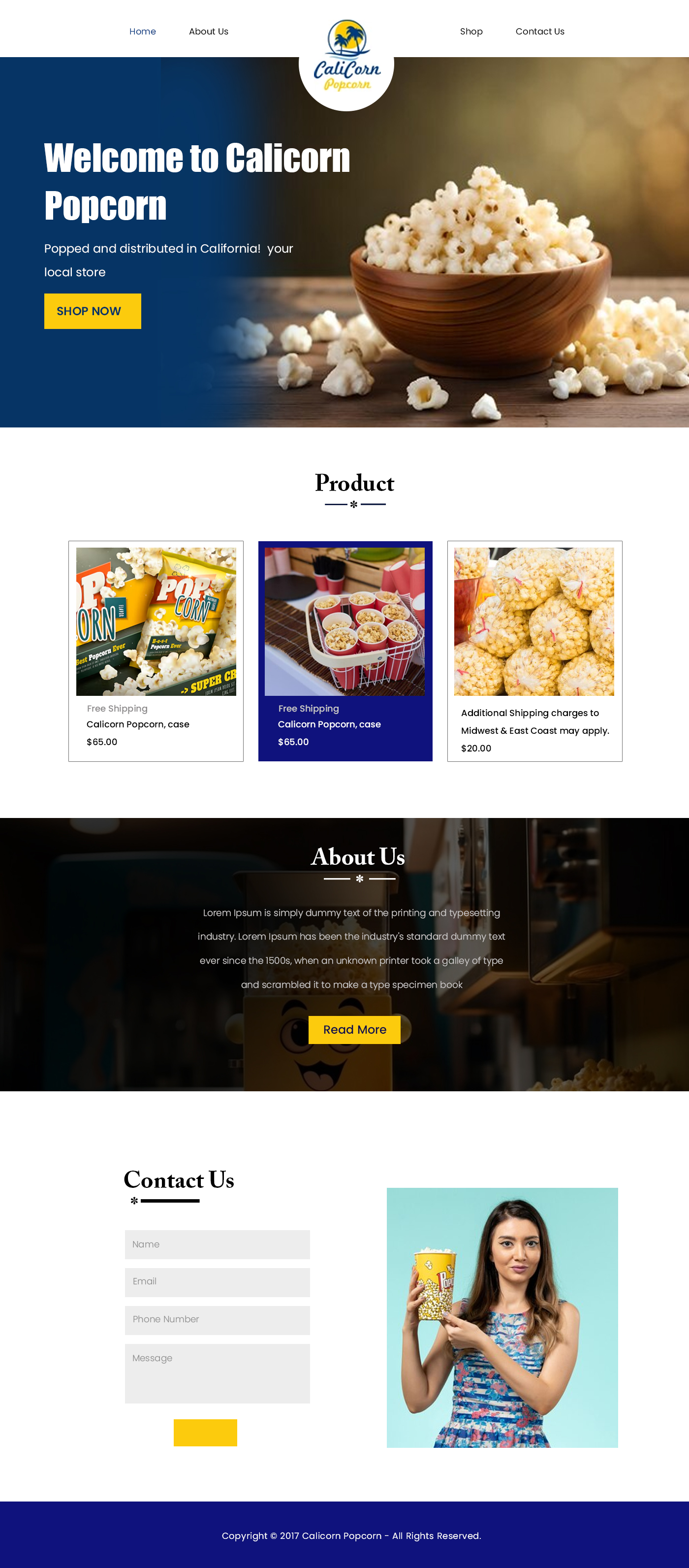 Web Design by Creations Box 2015 for Calicorn Popcorn | Design #34205658
