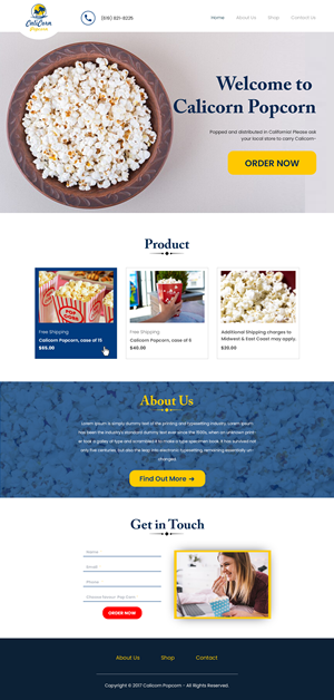 Web Design by Creations Box 2015 for Calicorn Popcorn | Design: #34205668