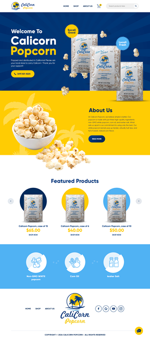 Diseño Web por nzdesigners para Calicorn Popcorn | Diseño: #34196938