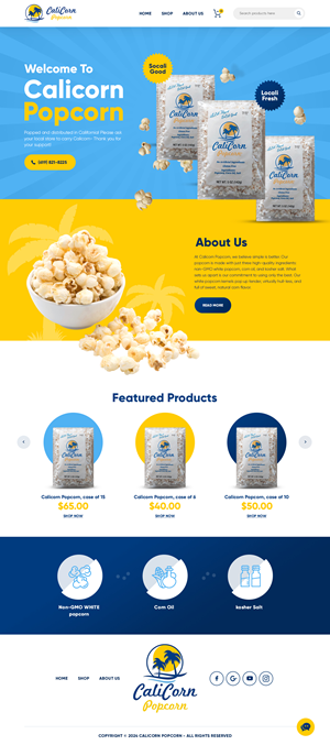 Diseño Web por nzdesigners para Calicorn Popcorn | Diseño: #34196939