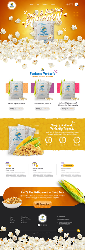 Diseño Web por nzdesigners para Calicorn Popcorn | Diseño: #34206154