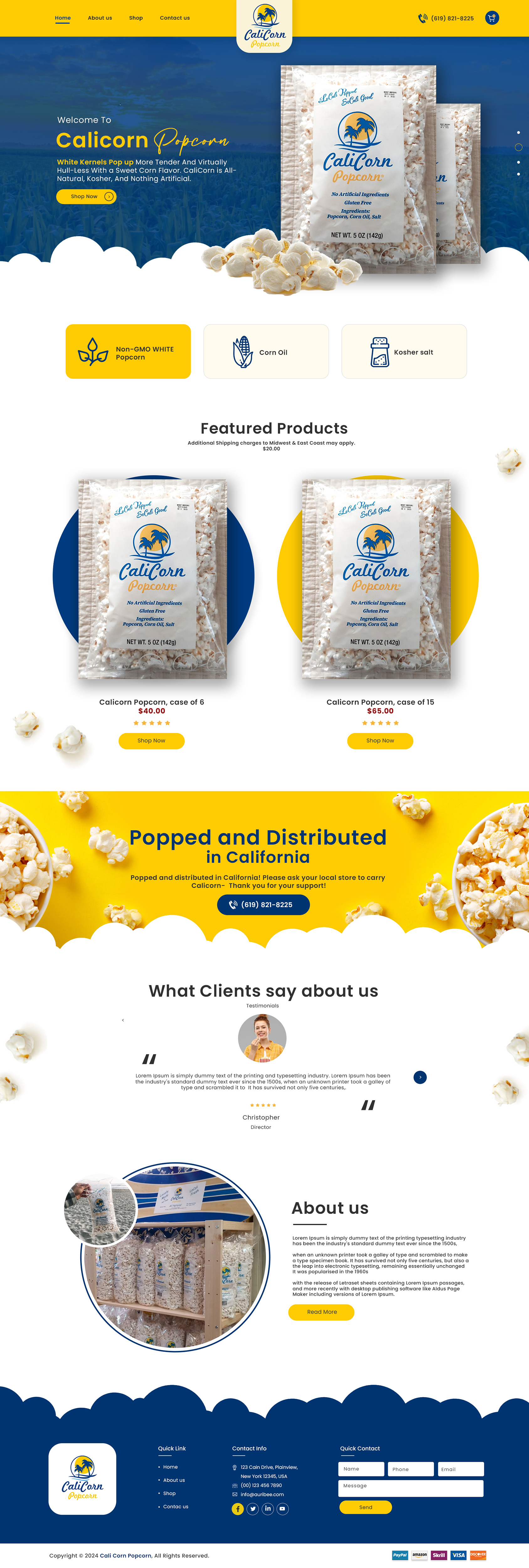 Web Design by bdesigner9 for Calicorn Popcorn | Design #34195542