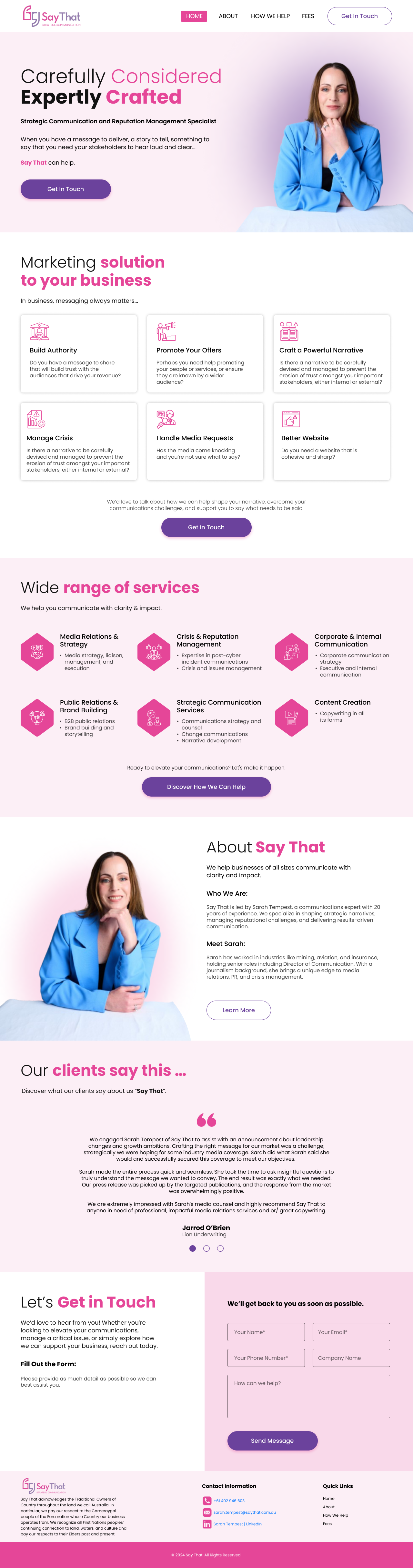 Web Design by EPF98Designs for Say That | Design #34212206