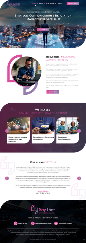 Web Design par pb pour Say That | Design : #34205603