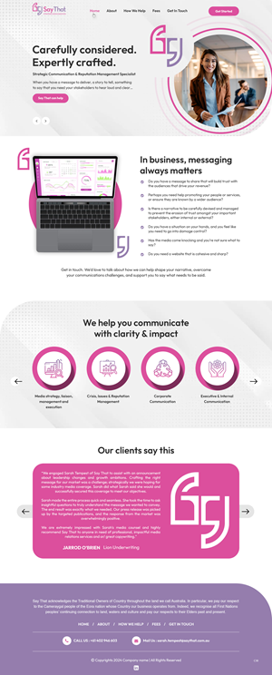 Web Design par pb pour Say That | Design : #34205606
