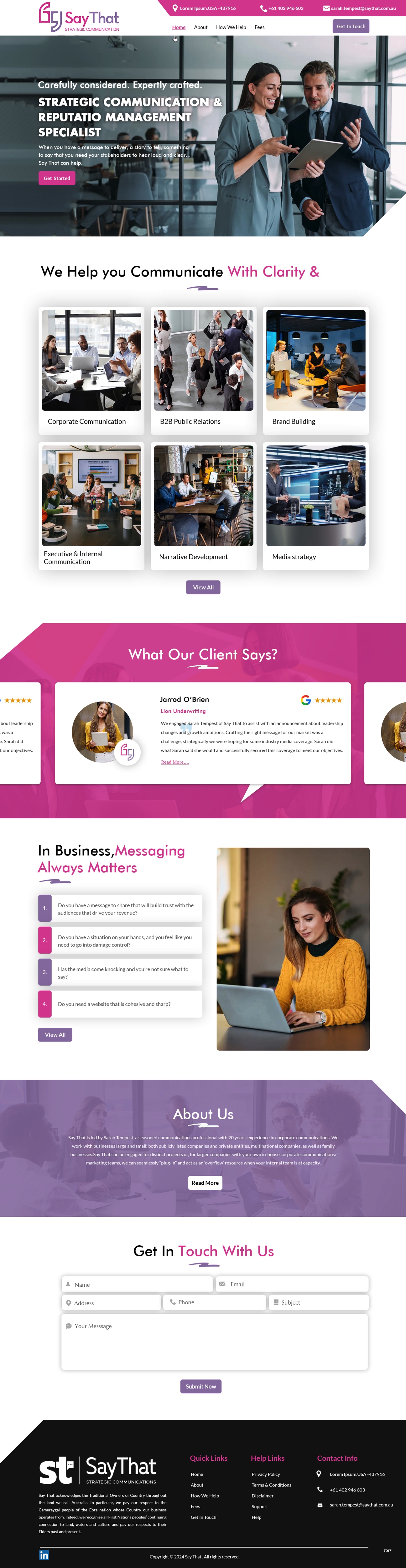 Web Design by pb for Say That | Design #34205624