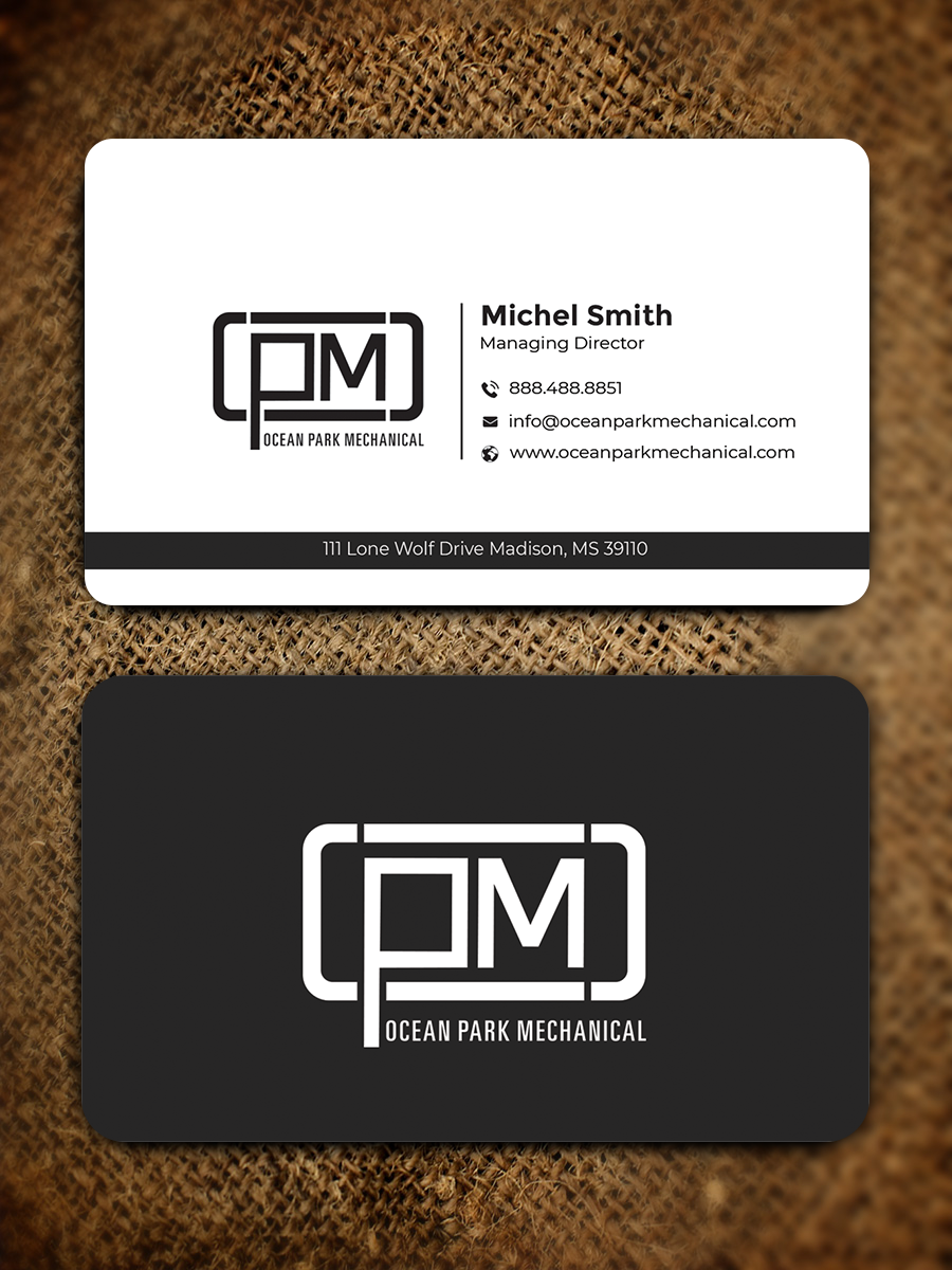 Business Card Design by Graphixpointt for Ocean Park Mechanical | Design #34200600