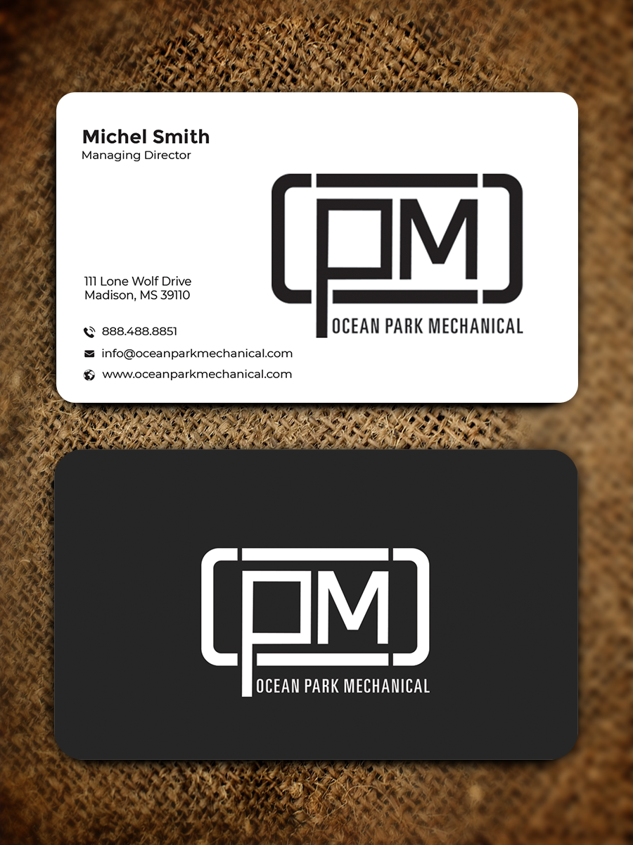 Business Card Design by Graphixpointt for Ocean Park Mechanical | Design #34201075