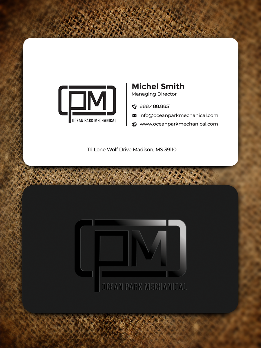 Business Card Design by Graphixpointt for Ocean Park Mechanical | Design #34201102