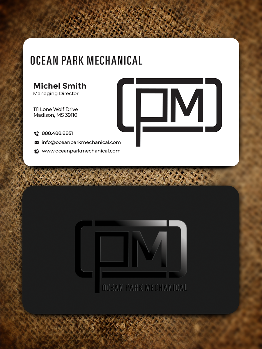Business Card Design by Graphixpointt for Ocean Park Mechanical | Design #34201993