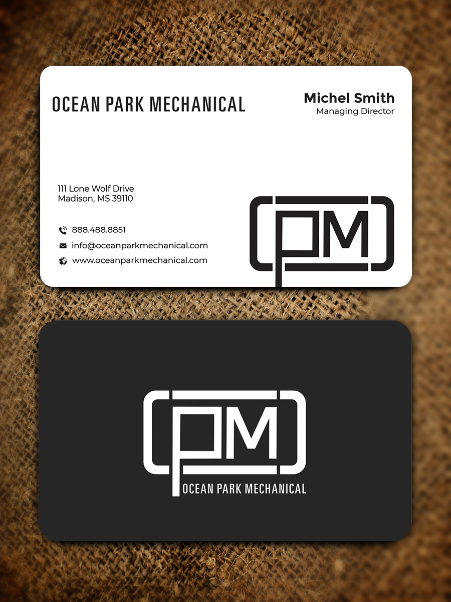 Business Card Design by Graphixpointt for Ocean Park Mechanical | Design #34202011