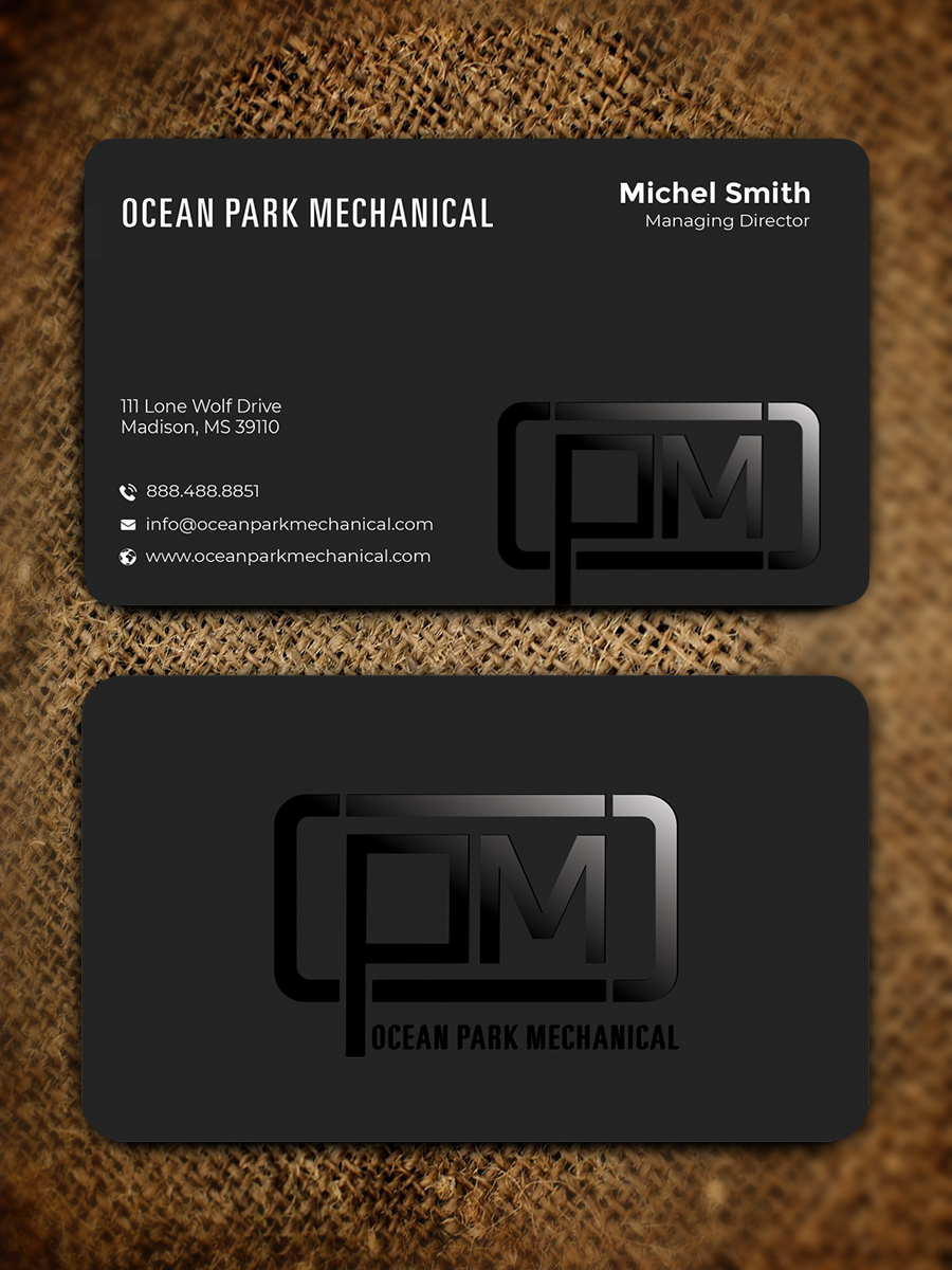 Business Card Design by Graphixpointt for Ocean Park Mechanical | Design #34202426