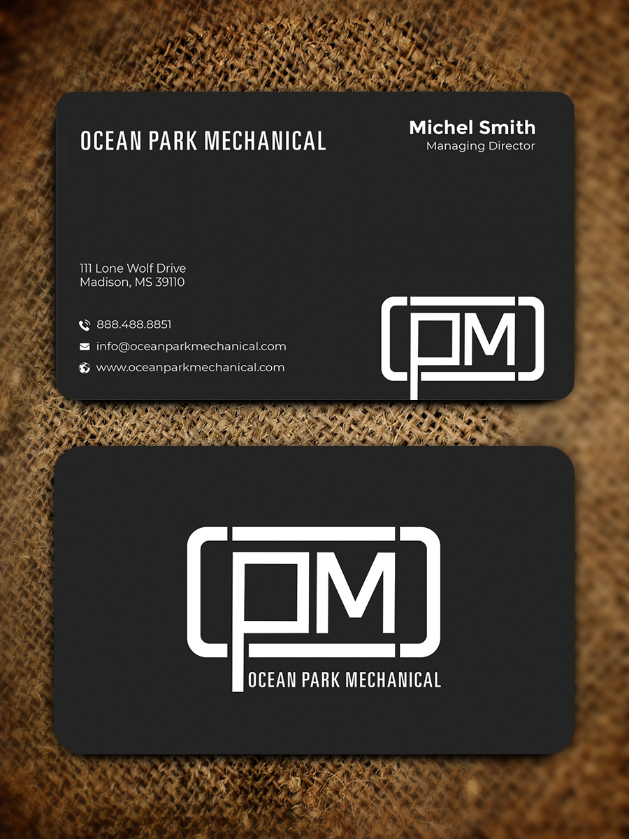Business Card Design by Graphixpointt for Ocean Park Mechanical | Design #34202868