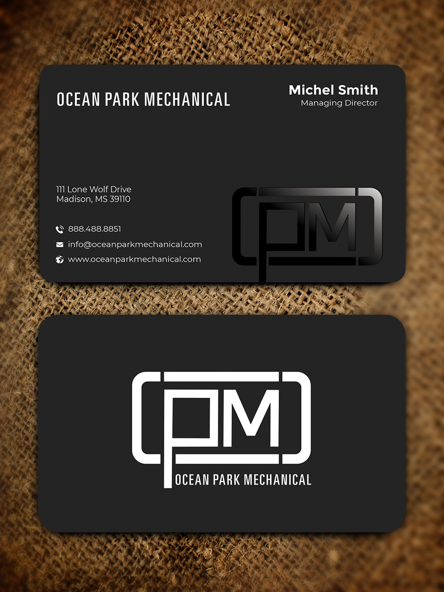 Business Card Design by Graphixpointt for Ocean Park Mechanical | Design #34202986