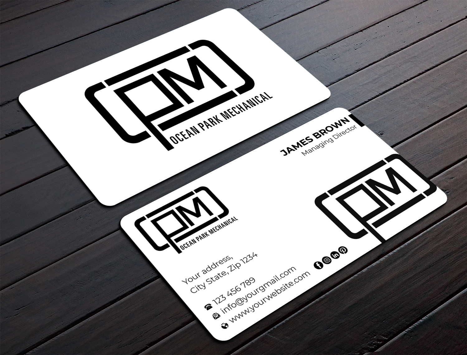 Business Card Design by Expert Bappy for Ocean Park Mechanical | Design #34200403