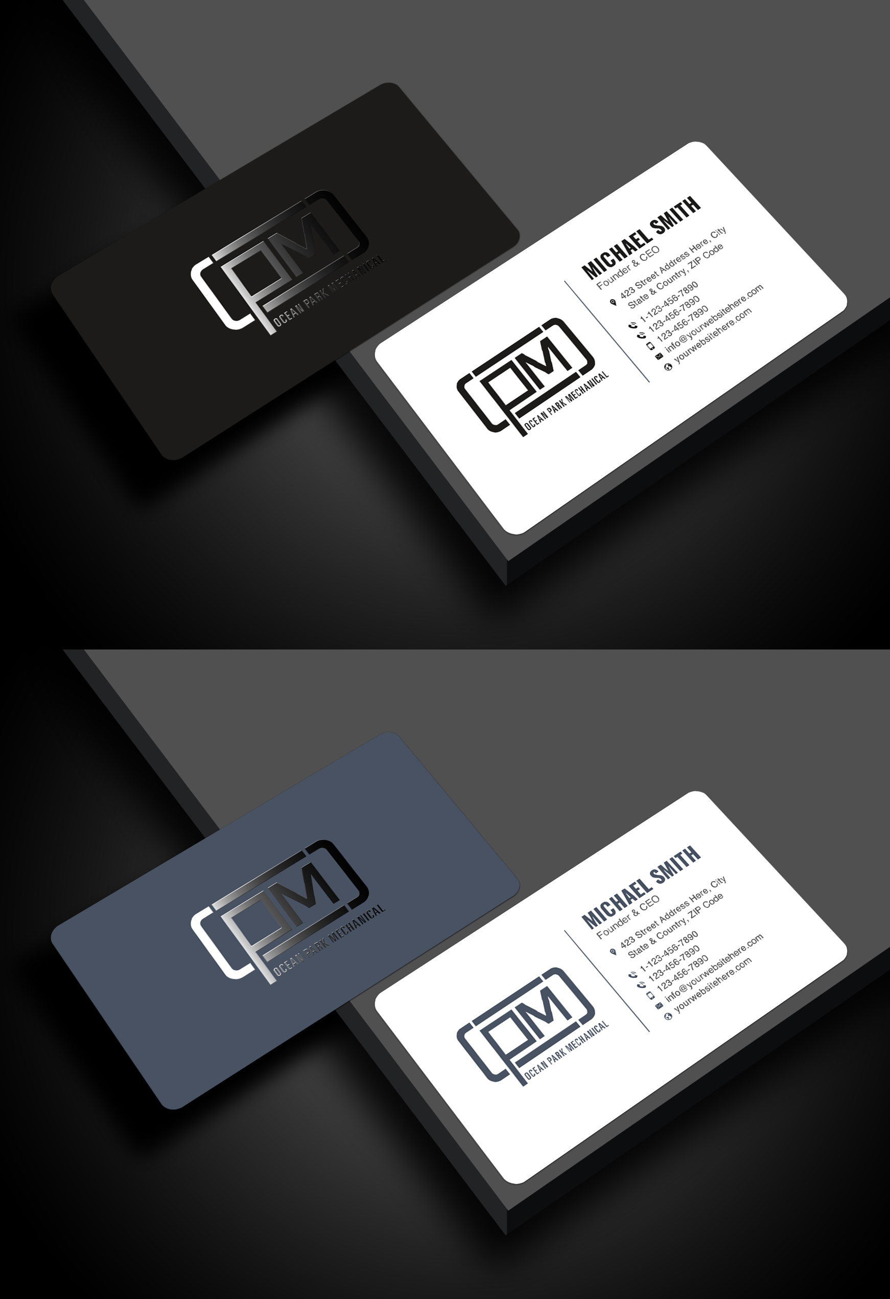 Business Card Design by Sun Moon Graphic Designer for Ocean Park Mechanical | Design #34201985