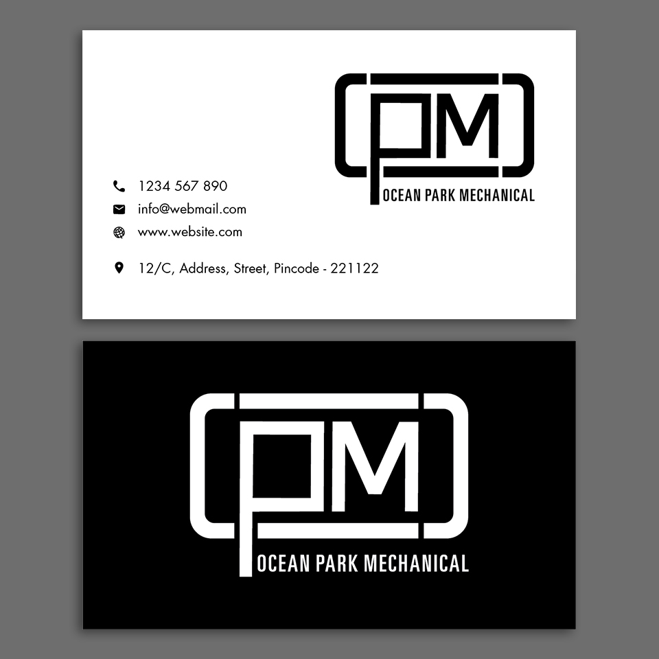Business Card Design by YourLogoMaster for Ocean Park Mechanical | Design #34205500
