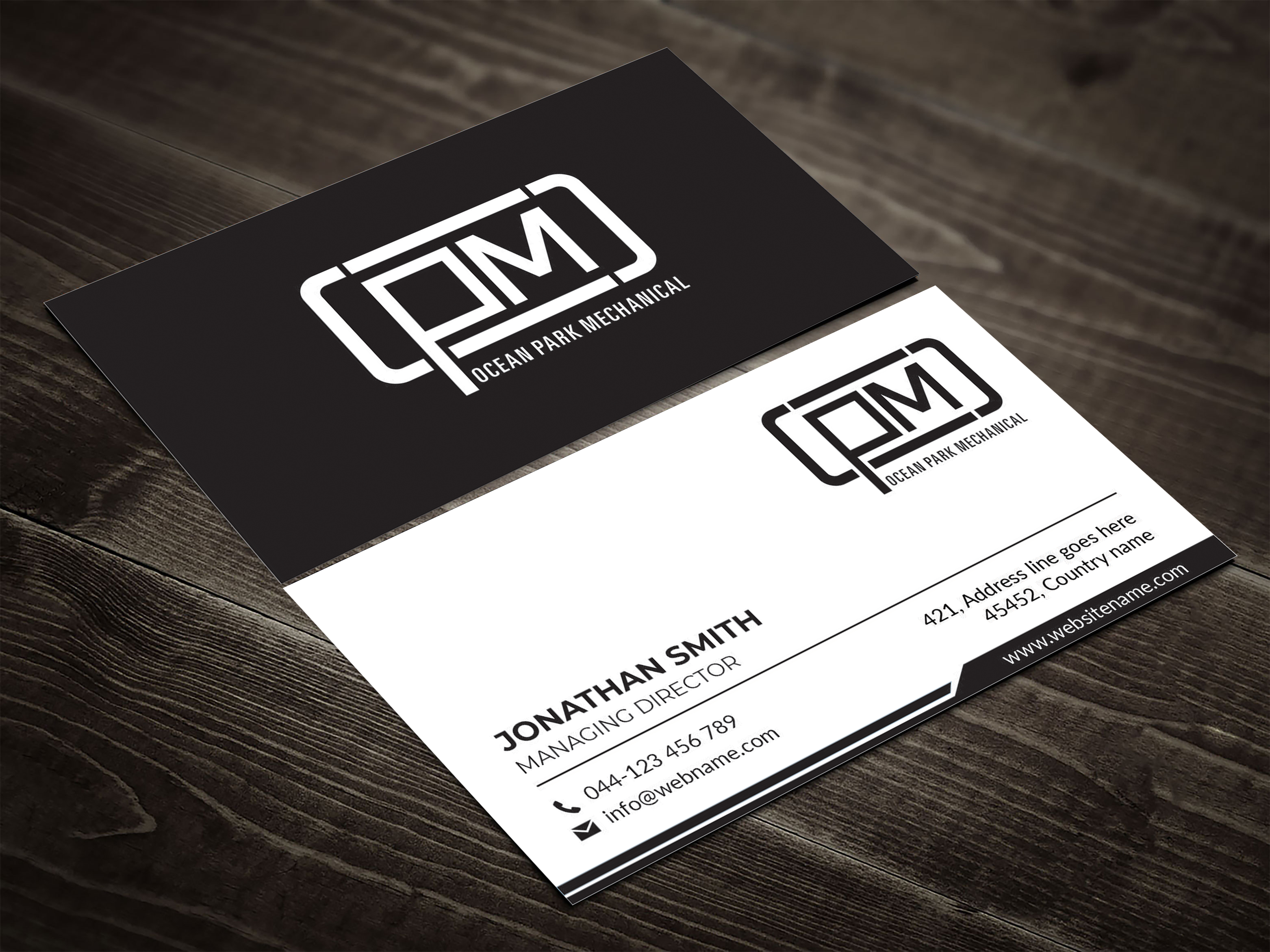 Business Card Design by designer1975 for Ocean Park Mechanical | Design #34200322