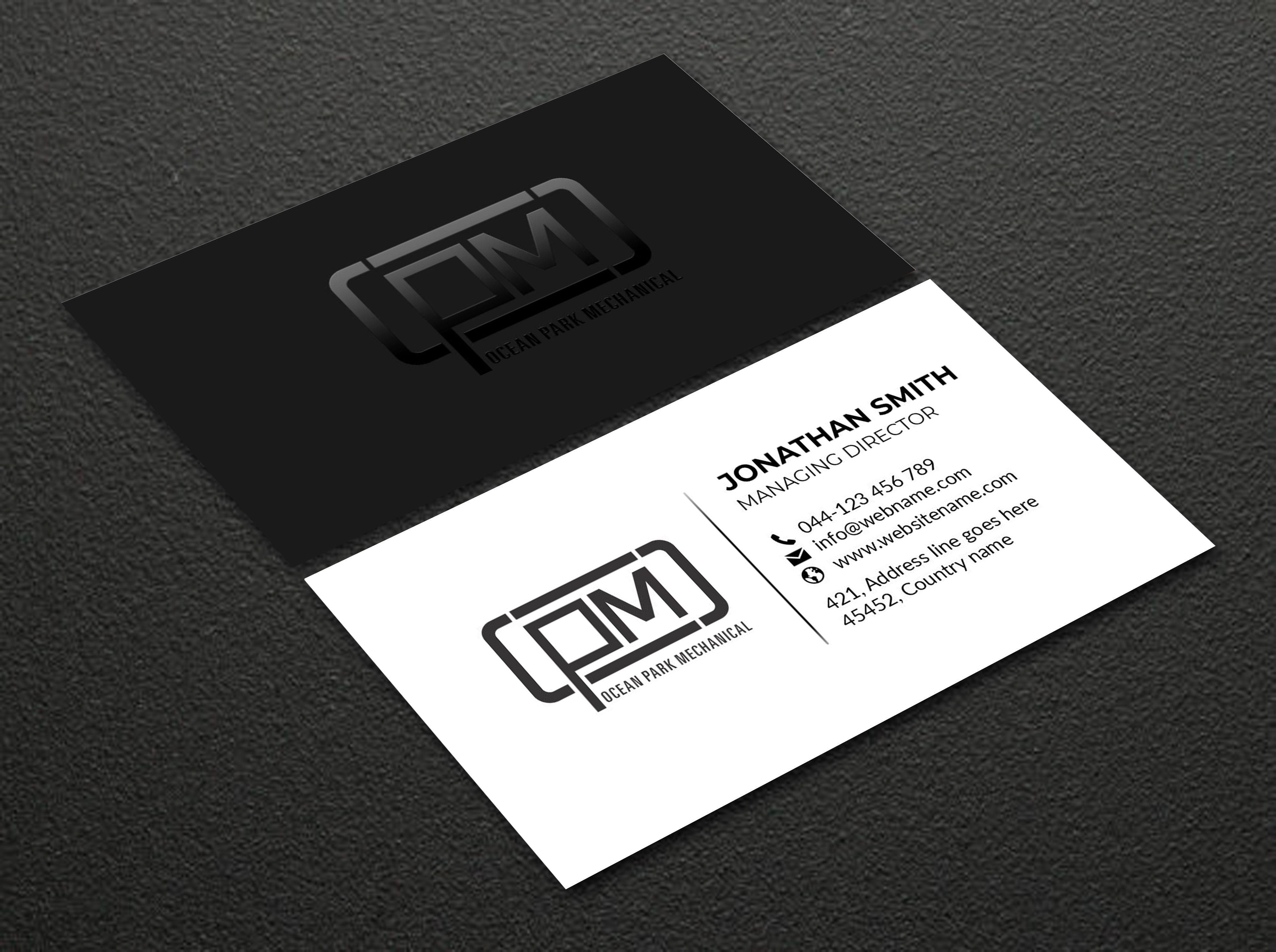 Business Card Design by JS Desiger for Ocean Park Mechanical | Design #34216770
