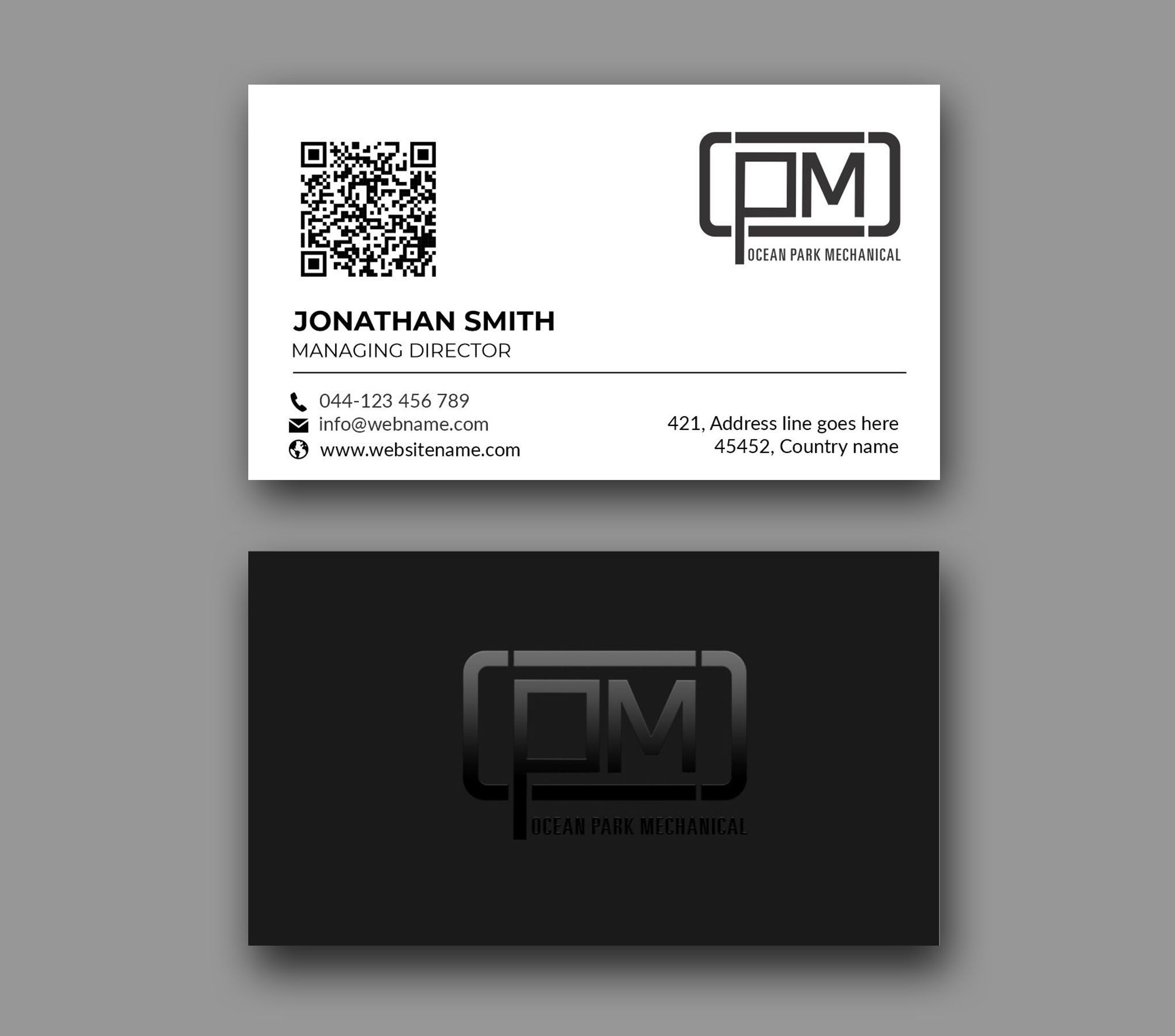 Business Card Design by JS Desiger for Ocean Park Mechanical | Design #34216900