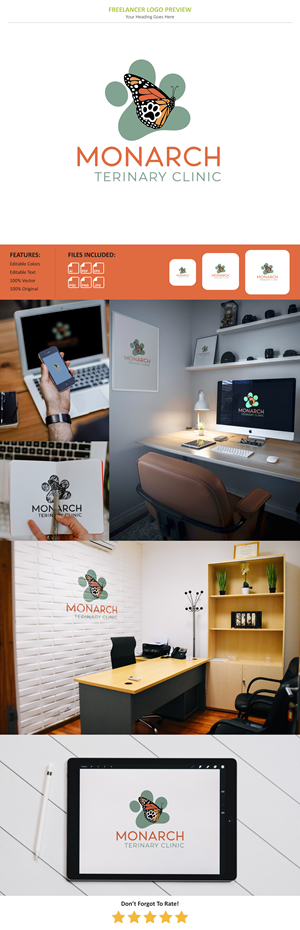 Logo Design by VectorForge for Monarch Veterinary Clinic | Design: #34206356