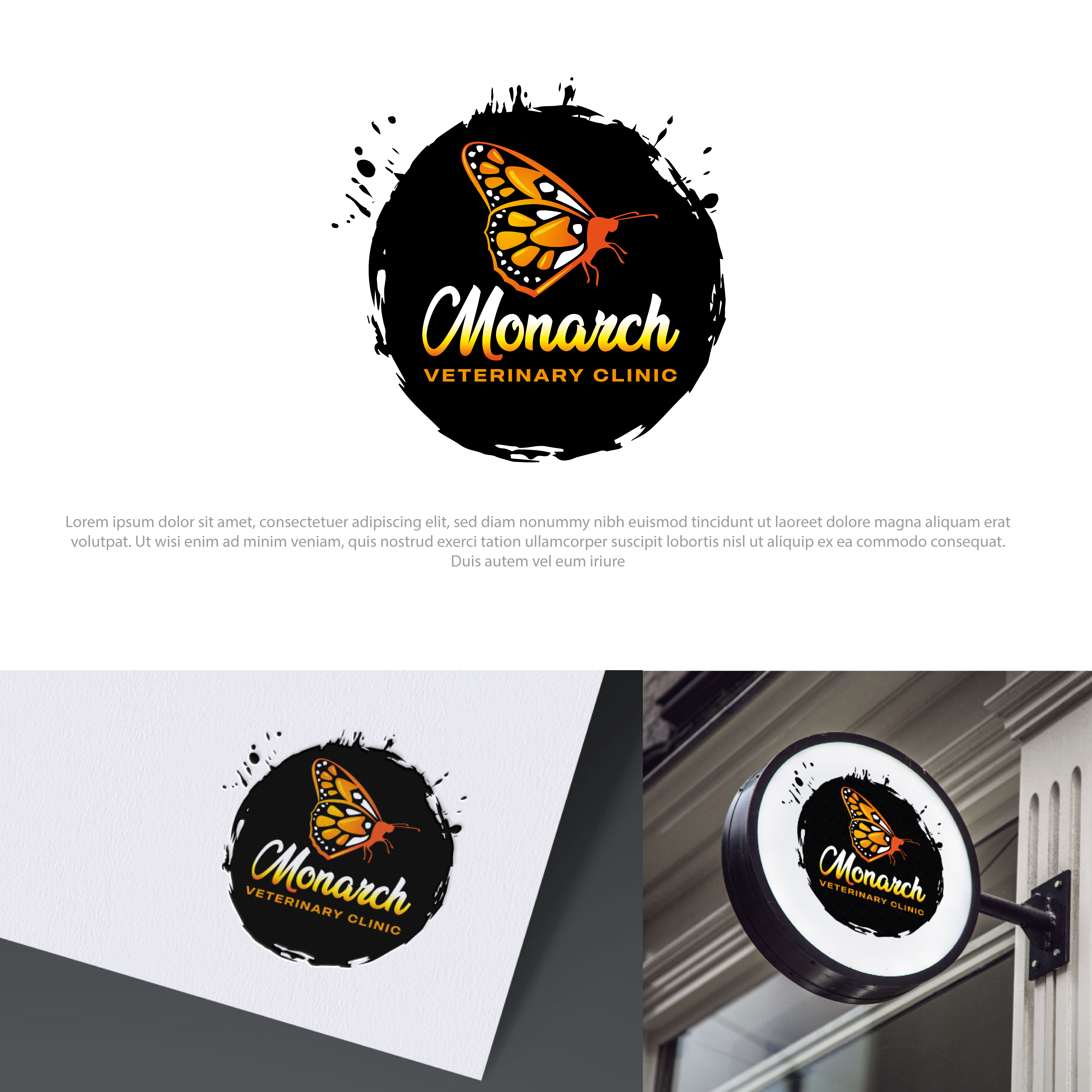 Diseño de Logo por AbhishekkM'24 para Monarch Veterinary Clinic | Diseño #34224444