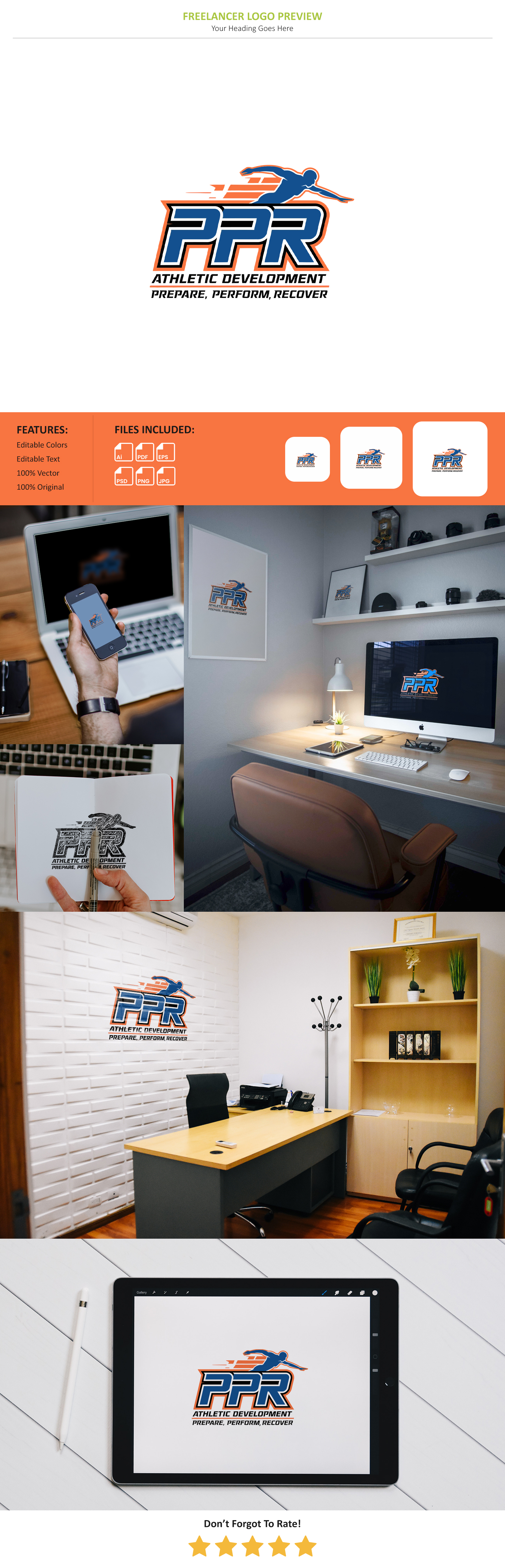 Logo Design by VectorForge for PPR Athletic Development | Design #34225320